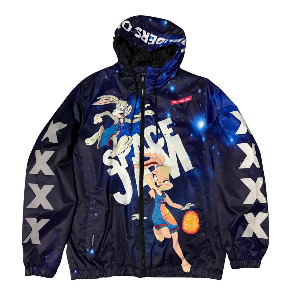 Members Only Looney Tunes Jacket Mens Large Limited Edition Space Jam Tune Squad